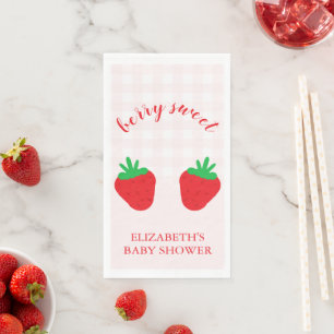 Strawberries Berry Sweet Baby Shower Paper Guest Towels