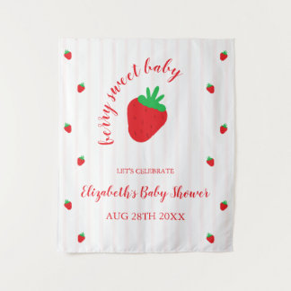 Strawberries Berry Sweet Baby Shower Tapestry