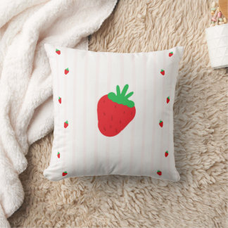 Strawberries Berry Sweet Baby Shower Throw Pillow