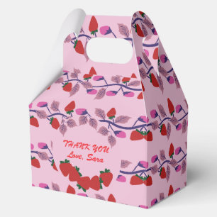 Strawberries birthday party favor boxes
