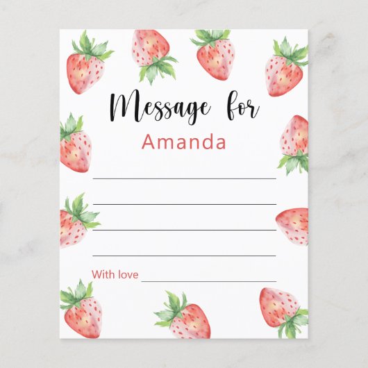 Strawberries birthday time capsule message (Front)