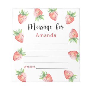 Strawberries birthday time capsule message notepad