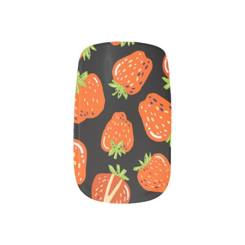 Strawberries Black Vintage Seamless Texture Minx Nail Art