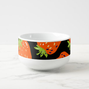 Strawberries Black: Vintage Seamless Texture Soup Mug