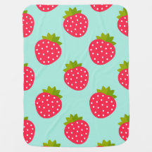 Strawberries blue Baby Blanket