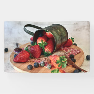 Strawberries Blueberries Fruits and Sweets Banner