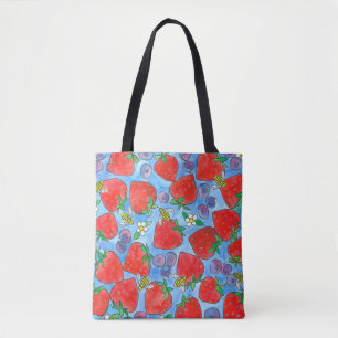 Strawberries Blueberries Honey Bees Market Tote Bag