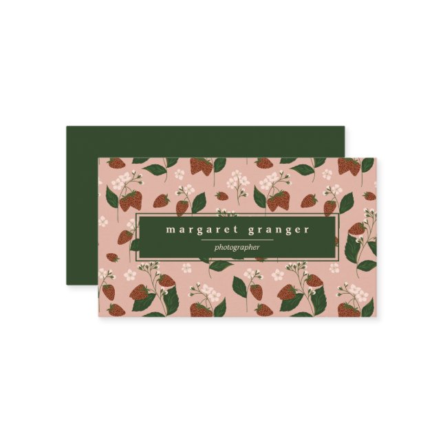 Strawberries Business Card (Front/Back In Situ)