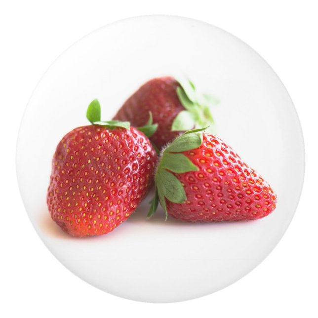 Strawberries Ceramic Knob (Front)