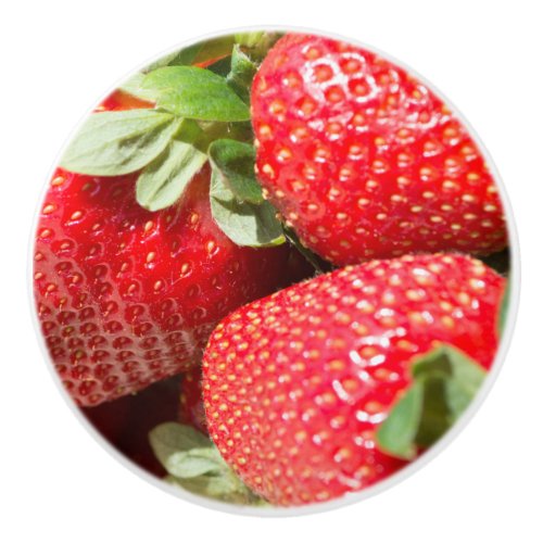 Strawberries Ceramic Knob