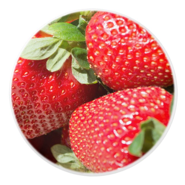 Strawberries Ceramic Knob (Front)