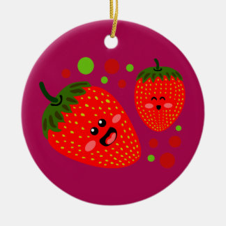 Strawberries Ceramic Ornament