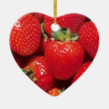 Strawberries Ceramic Ornament by Delights at Zazzle
