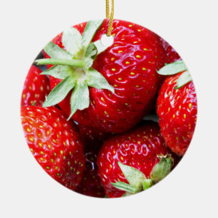 Strawberries Ceramic Ornament