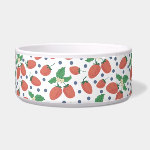 Strawberries Ceramic Pet Bowl