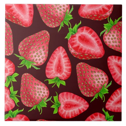 Strawberries Ceramic Tile