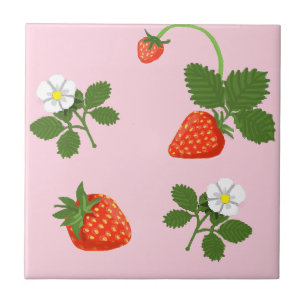 Strawberries Ceramic Tile