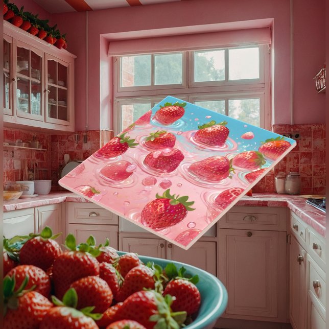 Strawberries Ceramic Tile (Creator Uploaded)