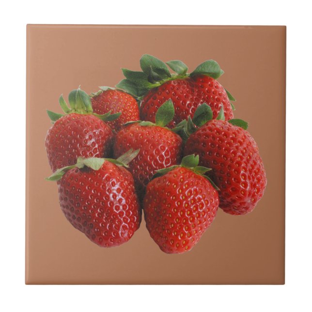 Strawberries Ceramic Tile (Front)