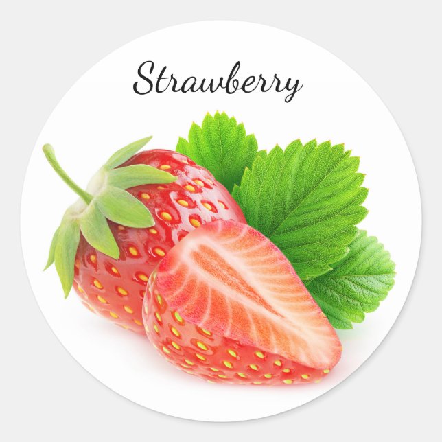 Strawberries Classic Round Sticker (Front)