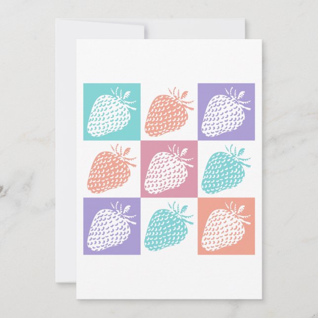 Strawberries Colorful Summer Invitation (Front)