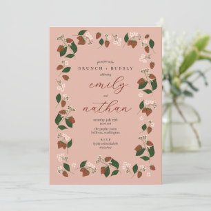 Strawberries Couples Wedding Brunch Shower Invitation