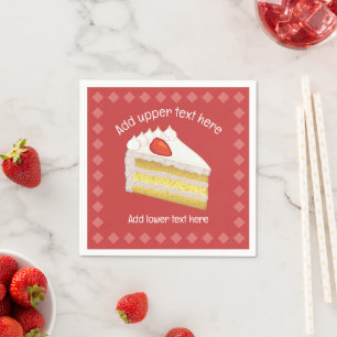 Strawberries & Cream Layer Cake - own event / name Napkins