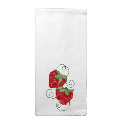 Strawberries Cross Stitch Napkin