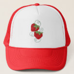 Strawberries Cross Stitch Trucker Hat at Zazzle
