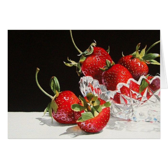 Strawberries & Crystal Greeting Card