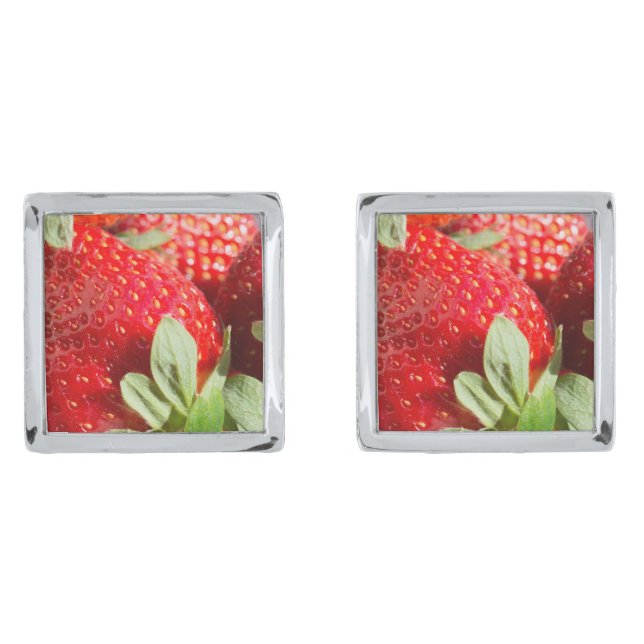 Strawberries Cufflinks (Front)