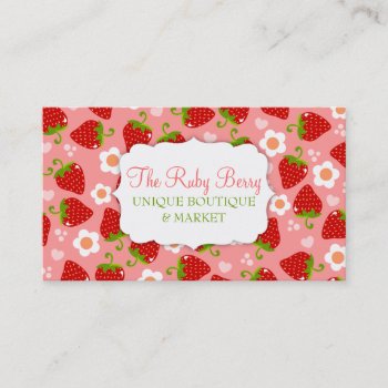 Strawberries Custom Business Calling Card by creativetaylor at Zazzle