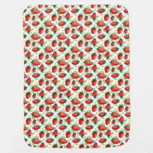 Strawberries & Daisies Baby Blanket