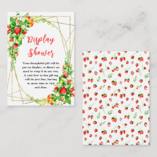 Strawberries Daisies Baby Shower Display Shower Enclosure Card
