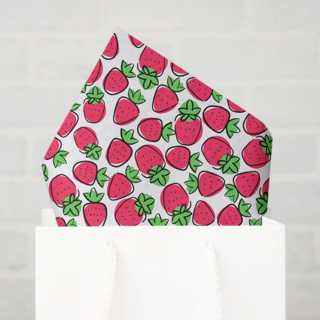 Strawberries Decoupage Tissue Paper (Gift Bag)