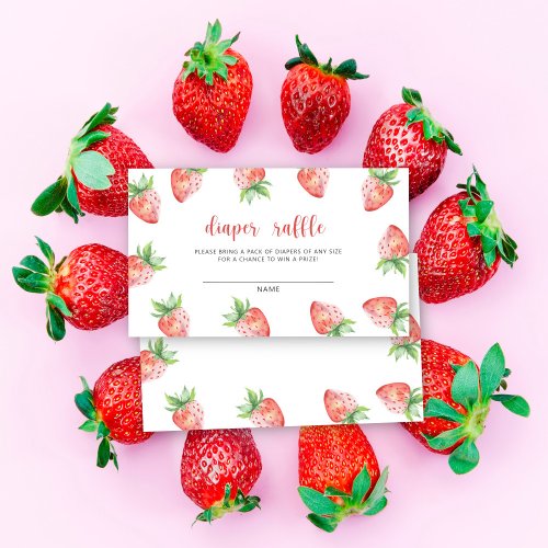 Strawberries _ diaper raffle baby shower enclosure card