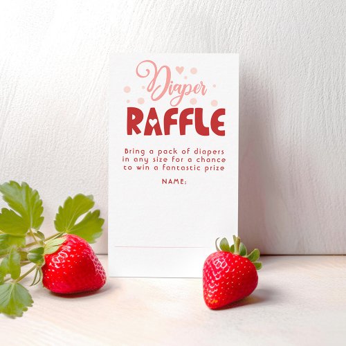 Strawberries Diaper Raffle Baby Shower Tickets Enclosure Card