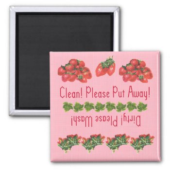 Strawberries Dishwasher Magnet by Lynnes_creations at Zazzle