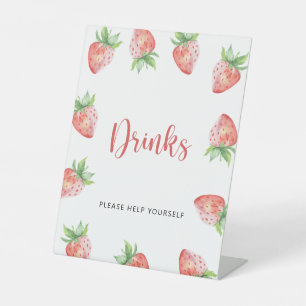 Strawberries - Drinks help yourself Pedestal Sign