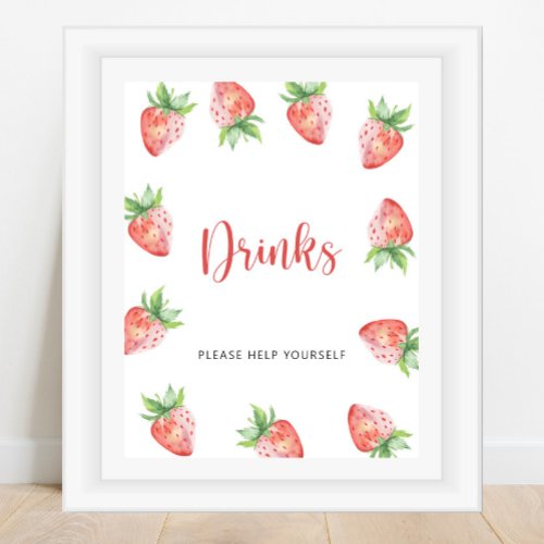 Strawberries _ Drinks help yourself  Poster