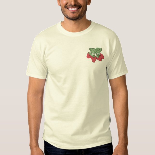 Strawberries Embroidered T-Shirt (Front)