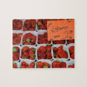 Strawberries - Erdbeeren - German Market - 8x10 in Jigsaw Puzzle
