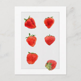 Strawberries Falling grey stripes Postcard