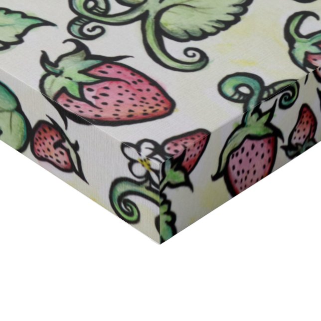 Strawberries Faux Canvas Print (Corner)