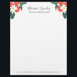 Strawberries Floral Script Name Modern Letterhead<br><div class="desc">Letterhead Simple Modern with Hand Drawn Strawberries</div>