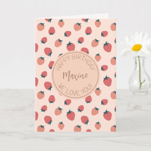 Strawberries Florals and Abstract Pattern Theme  Card