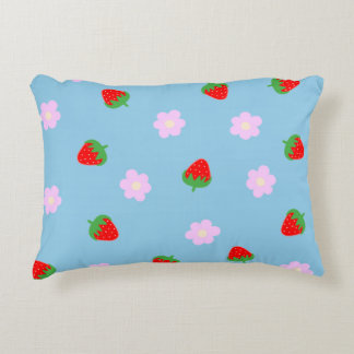 Strawberries & Flowers Accent Pillow