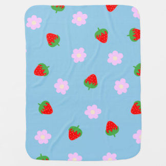 Strawberries & Flowers Baby Blanket