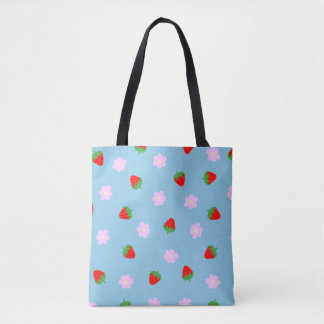 Strawberries & Flowers Tote Bag
