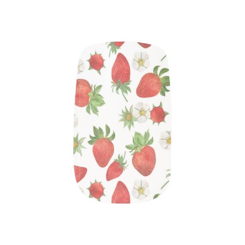 Strawberries Flowers Watercolor Seamless Art Minx Nail Art
